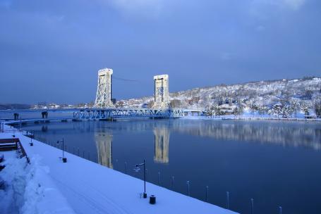 Portage Lift Bridge winter scene 