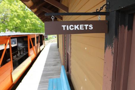 Houghton Country Historical Museum train ticket booth exhibit