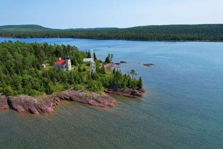 Copper Harbor Lighthouse on Lake Superior 
